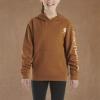 Carhartt Girls’ Hooded Pullover Sweatshirt(Carhartt Brown)