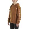 Carhartt Girls’ Hooded Pullover Sweatshirt(Carhartt Brown)