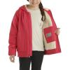 Carhartt Girls Zip Front Flannel Quilt Lined Hooded Active Jac(Raspberry)