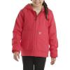 Carhartt Girls Zip Front Flannel Quilt Lined Hooded Active Jac(Raspberry)