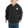 Carhartt Kid’s CA6273 Long-Sleeve Half-Zip Sweatshirt – Boys(Caviar Black & White)