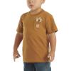 Carhartt Kid’s CA6509 Short-Sleeve Tool Pocket T-Shirt – Boys(Brown)