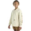 Carhartt Kid’s CA7108 Long-Sleeve Quilted Jersey Half Zip Sweatshirt – Girls(Light Beige)