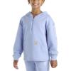 Carhartt Kid’s CA7108 Long-Sleeve Quilted Jersey Half Zip Sweatshirt – Girls(Med Purple)