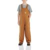 Carhartt Kid’s CM8603 Washed Duck Bib Overall – Boys(Carhartt Brown)
