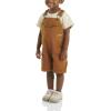 Carhartt Kid’s CM9748 Canvas Ruffle Front Shortall – Girls(Carhartt Brown)