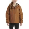 Carhartt Kid’s CP9547 Canvas Insulated Hooded Jacket – Girls(Carhartt Brown)