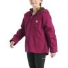 Carhartt Kid’s CP9547 Canvas Insulated Hooded Jacket – Girls(Sierra Plum Caspian)