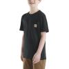Carhartt Kids’ Short Sleeve Pocket T-Shirt Tee Shirt(Caviar Black)