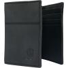 Carhartt Men’s Casual Saddle Leather Wallets, Available in Multiple Styles and Colors(Black (Trifold))