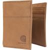 Carhartt Men’s Casual Saddle Leather Wallets, Available in Multiple Styles and Colors(Carhartt Brown (Trifold))