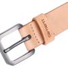 Carhartt Men’s Durable Full Grain Saddle Leather Classic Belts, W/Rugged Antique Nickle Hardware(Lt. Natural)