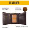 Carhartt Men’s Durable Oil Tan Leather Wallets, Available in Multiple Styles(Trifold)