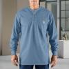 Carhartt Men’s Flame Resistant Force Cotton Long Sleeve Henley(Medium Blue)