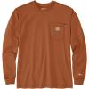 Carhartt Mens Flame Resistant Force Loose Fit Lightweight Long-Sleeve Longhorn Graphic T-Shirt(Baked Clay)