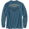Carhartt Men’s Flame Resistant Force Loose Fit Long-Sleeve Lightweight Eagle Graphic T-Shirt(Storm Blue)