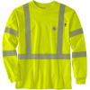 Carhartt Men’s Flame Resistant High-Visibility Force Loose Fit Midweight Long-Sleeve Class 3 Pocket T-Shirt(Brite Lime)