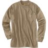 Carhartt Men’s Flame-Resistant Force Cotton Long-Sleeve T-Shirt(Khaki)