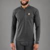 Carhartt Men’s Force Heavyweight Heathered Knit Base Layer Crewneck Pocket Top(Black Heather)
