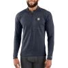 Carhartt Men’s Force Heavyweight Heathered Knit Base Layer Crewneck Pocket Top(Navy Heather)