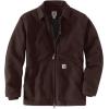 Carhartt Men’s Loose Fit Washed Duck Sherpa-Lined Coat(Dark Brown)