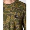 Carhartt Men’s Relaxed Fit Heavyweight Long-Sleeve Pocket Camo Logo Graphic T-Shirt(Burnt Olive Vintage Camo)