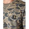 Carhartt Men’s Relaxed Fit Heavyweight Long-Sleeve Pocket Camo Logo Graphic T-Shirt(Khaki Vintage Camo)