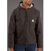 Carhartt Men’s Relaxed Fit Washed Duck Sherpa-Lined Jacket(Dark Brown)