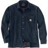 Carhartt Men’s Rugged Flex Relaxed Fit Canvas Fleece-Lined Shirt Jac(Navy)