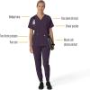 Carhartt Scrubs C13110 Women’s Force® Cross-Flex Modern Fit Oversized V(Black Plum)