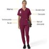 Carhartt Scrubs C13110 Women’s Force® Cross-Flex Modern Fit Oversized V(Wine)