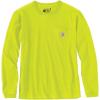 Carhartt Women’s 103244 Women’s WK126 Workwear Pocket Long Sleeve T-Shirt(Brite Lime)