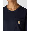 Carhartt Women’s Force Relaxed Fit Midweight Long-Sleeve Pocket T-Shirt(Navy)