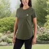 Carhartt Women’s Force Relaxed Fit Midweight Pocket T-Shirt(Basil Heather)