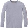 Carhartt Women’s Loose Fit Heavyweight Long-Sleeve Logo Sleeve Graphic T-Shirt(Heather Gray)