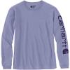 Carhartt Women’s Loose Fit Heavyweight Long-Sleeve Logo Sleeve Graphic T-Shirt(Soft Lavender Heather)