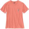 Carhartt Women’s Loose Fit Heavyweight Short-Sleeve Pocket T-Shirt(Hibiscus Heather)