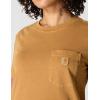 Carhartt Womens Relaxed Fit Lightweight Short Sleeve Garment Dye Pocket T-Shirt(Carhartt Brown)