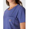 Carhartt Womens Relaxed Fit Lightweight Short Sleeve Garment Dye Pocket T-Shirt(Lunar Blue)