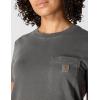 Carhartt Womens Relaxed Fit Lightweight Short Sleeve Garment Dye Pocket T-Shirt(Shadow)