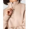 Carhartt Women’s Relaxed Fit Midweight Quarter-Zip Mock-Neck Sweatshirt(Light Taupe Heather)