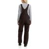Carhartt Women’s Relaxed Fit Washed Duck Insulated Bib Overall(Dark Brown)