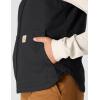Carhartt Womens Relaxed Fit Washed Duck Insulated Hooded Vest(Black)