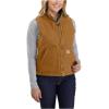 Carhartt Women’s Relaxed Fit Washed Duck Sherpa-Lined Mock-Neck Vest(Carhartt Brown)