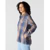 Carhartt Women’s Tencel Fiber Series Loose Fit Twill Plaid Shirt(Faded Navy)