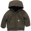 Carhartt Baby Boys’ Insulated Hooded Canvas Zip-up Jacket(Olive Green)