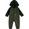 Carhartt Baby Boys’ Long-Sleeve Hooded Zip-Up Footless One-Piece Coverall(Bronze Green)