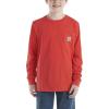 Carhartt Boys’ Long-Sleeve Logo Sleeve Pocket T-Shirt(Bittersweet)
