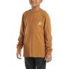 Carhartt Boys’ Long-Sleeve Logo Sleeve Pocket T-Shirt(Brown Tan)
