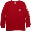 Carhartt Boys’ Long-Sleeve Logo Sleeve Pocket T-Shirt(Chili Pepper)
